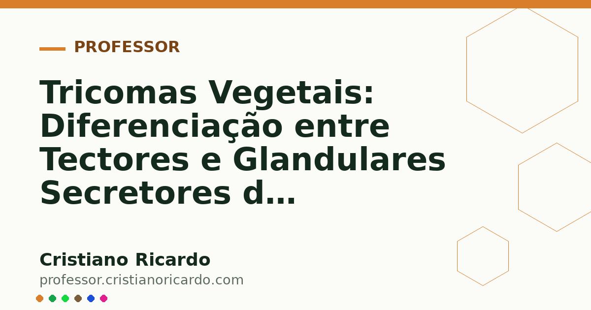 Card OG automático: Tricomas Vegetais: Diferenciação entre Tectores e Glandulares Secretores de Metabólitos (Tratado de Farmacobotânica 2016)