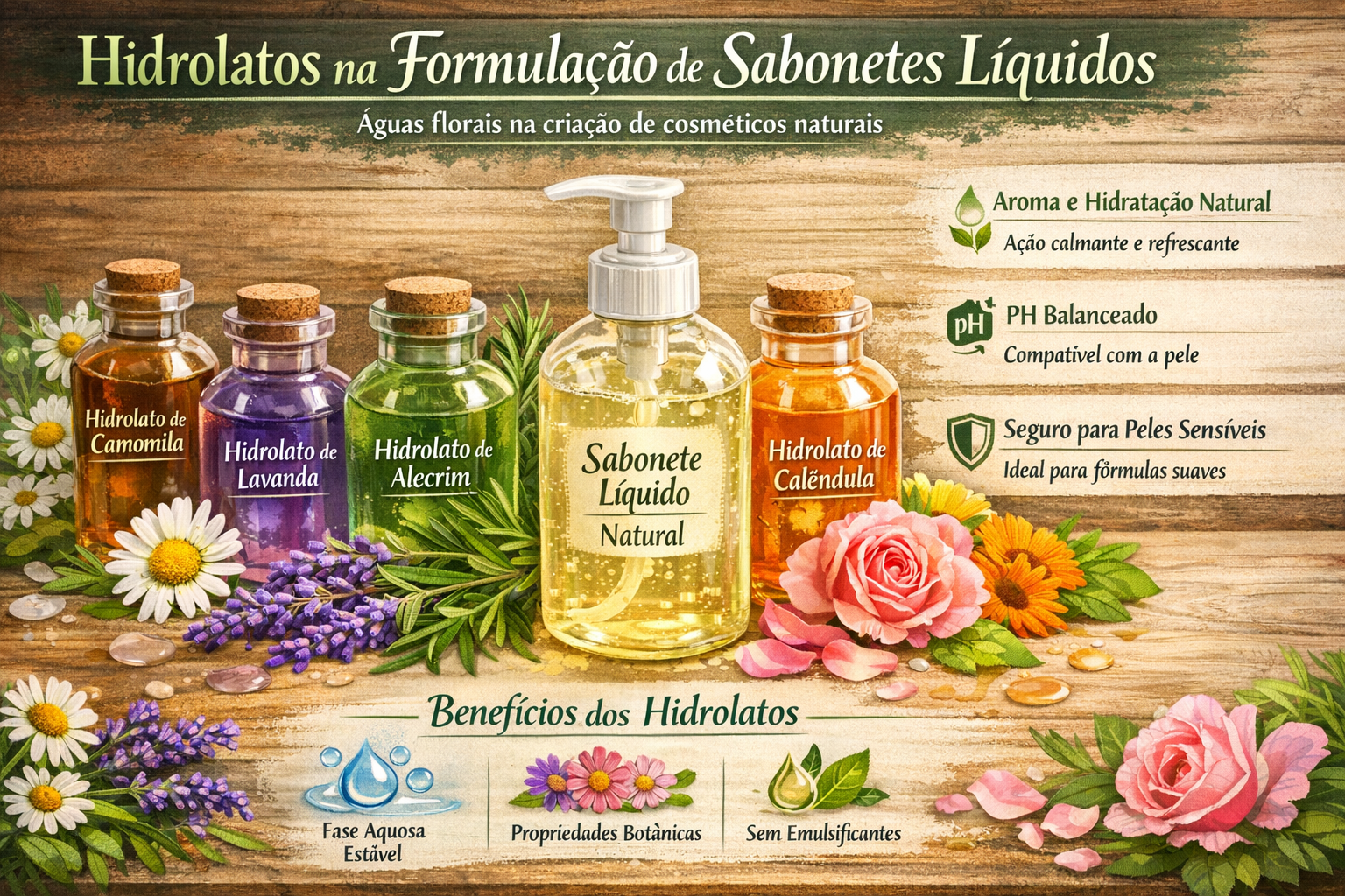Hidrolatos na Formulação de Sabonetes Líquidos